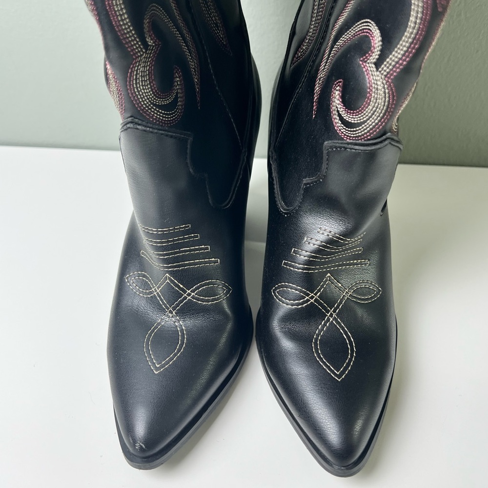 Steve Madden Black and Brown Heeled Boots - Picture 7 of 16